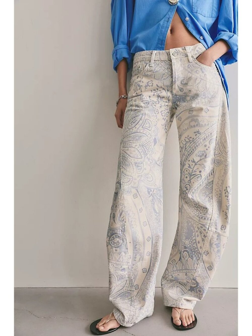 Free People Fable Low Rise Twisted Bowed Barrel Jeans Contemporary Boho Women 29